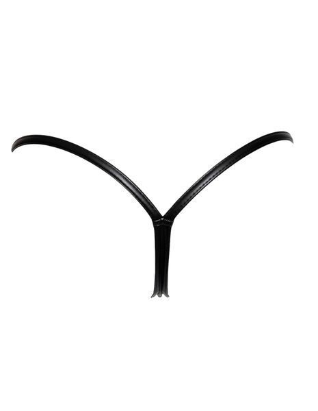 Трусики з мокрим ефектом Noir Handmade P008 Powerwetlook panty with gold clasp, XL, на застібках SX0174 фото