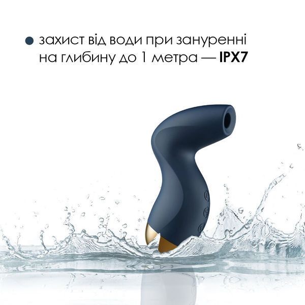 Вакуумний кліторальний стимулятор Svakom Pulse Pure Navy Blue, 5 режимів, 5 інтенсивностей у кожному SO6994 фото