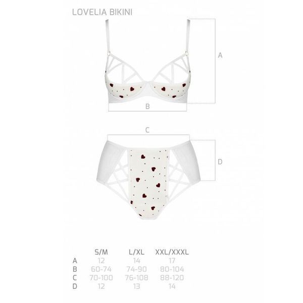 Еротичний комплект з малюнком Passion LOVELIA BIKINI L/XL, white SO4750 фото