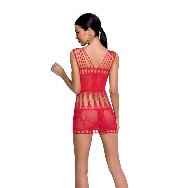 Бодістокінг мінісукня з метеликами Passion BS090 One Size red SO6389 фото