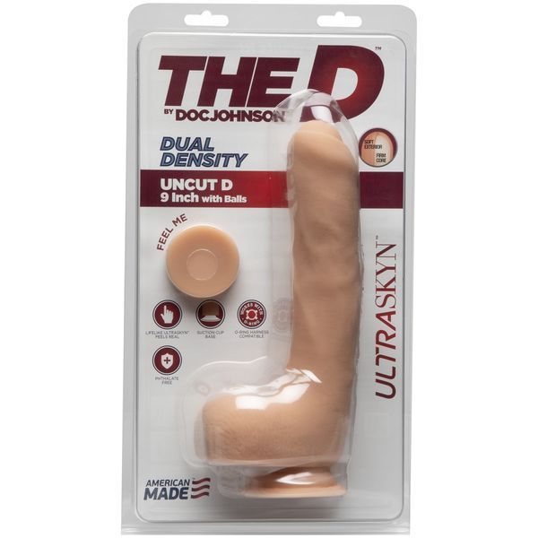 Фалоімітатор Doc Johnson The D - Uncut D - 9 Inch With Balls ULTRASKYN, діаметр 4,5 см, необрізаний SO3499 фото