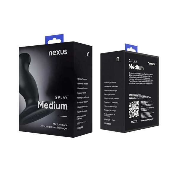 Вібромасажер простати Nexus G-Play Plus M Black, макс. діаметр 3 см, перезаряджуваний GPM001 фото
