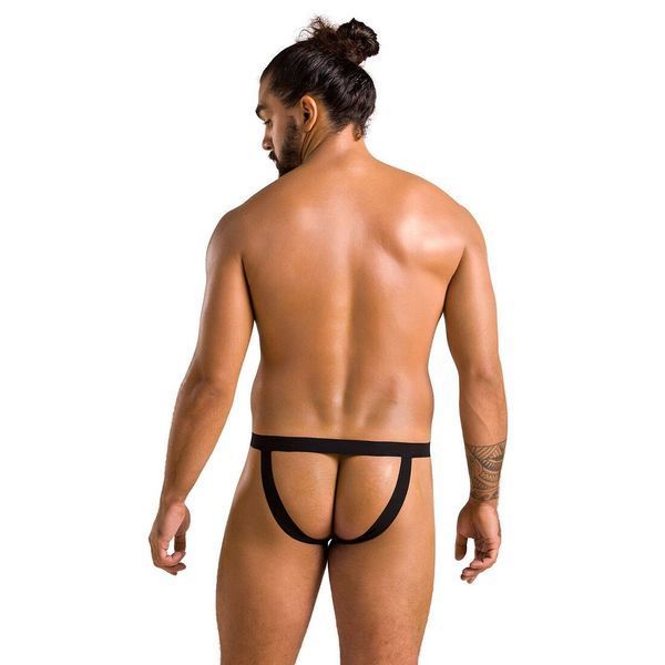 Чоловічі сліпи на шнурівці Passion 044 SLIP BEN XXL/XXXL Black, екошкіра, люверси SO7605 фото