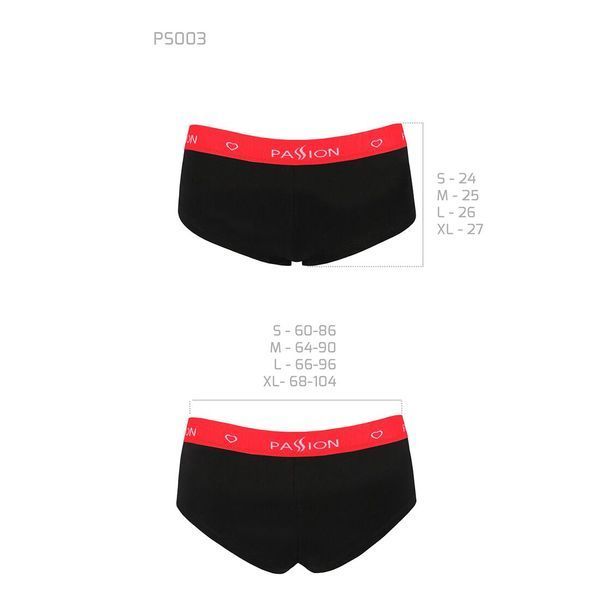 Трусики-шортики Passion PS003 PANTIES S, black SO4209 фото