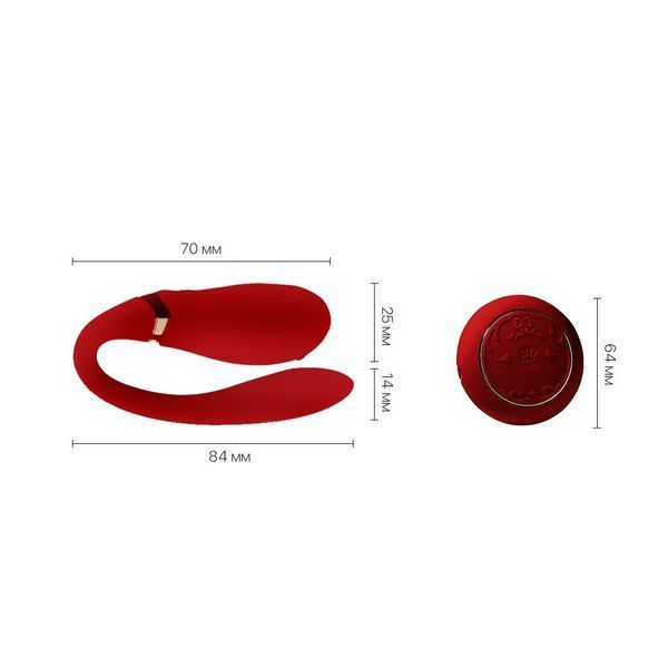Смартвібратор для пар Zalo Fanfan set Bright Red, пульт ДК SO6673 фото