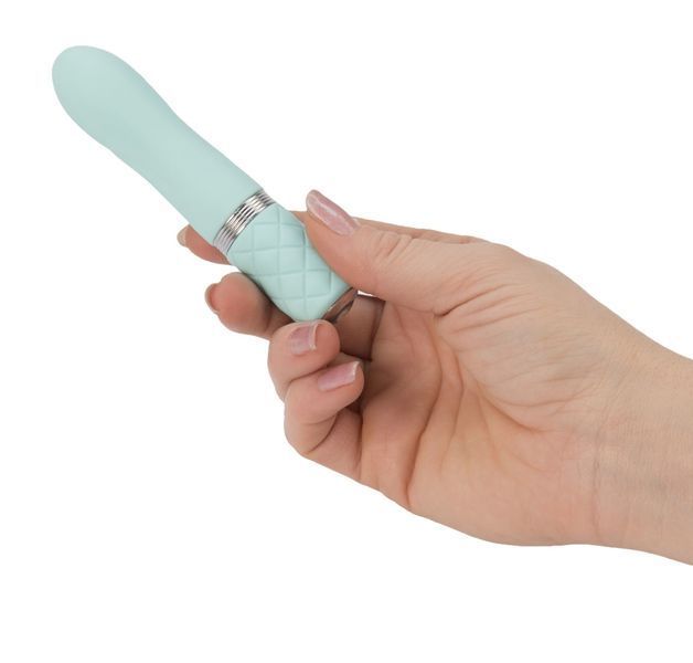 Розкішний вібратор PILLOW TALK - Flirty Teal з кристалом Swarovski, гнучка головка SO2726 фото
