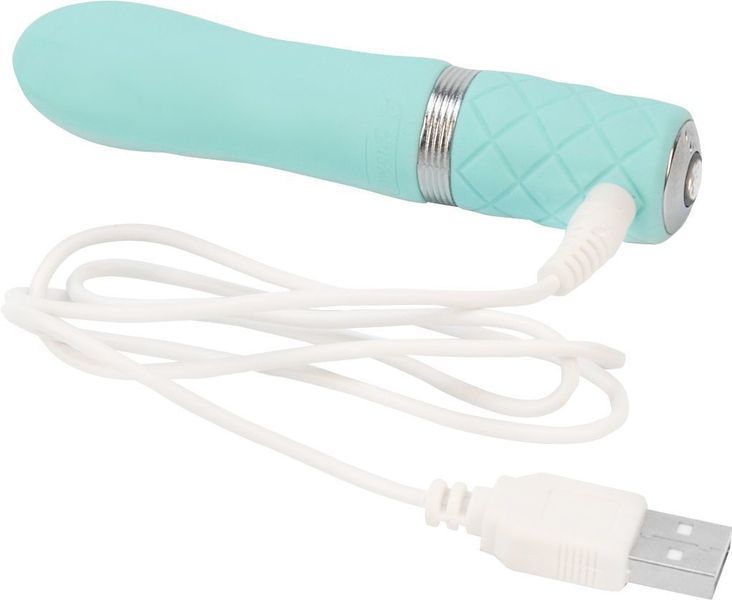 Розкішний вібратор PILLOW TALK - Flirty Teal з кристалом Swarovski, гнучка головка SO2726 фото