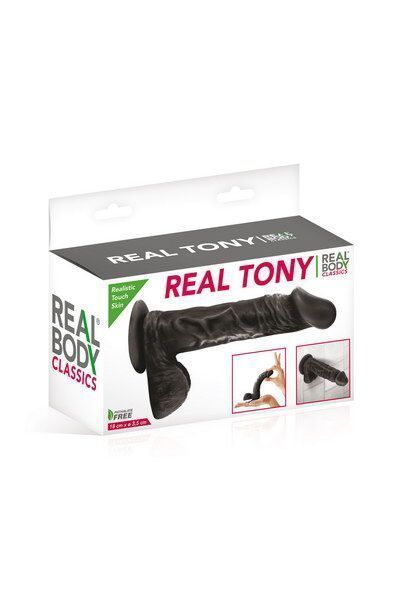 Фалоімітатор Real Body &mdash; Real Tony Black, TPE, діаметр 3,5 см (м'яте паковання!!!) SO3721-R фото