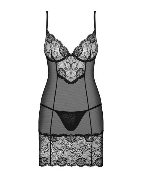 Сорочка Obsessive Alluria chemise & thong S/M SX1122 фото