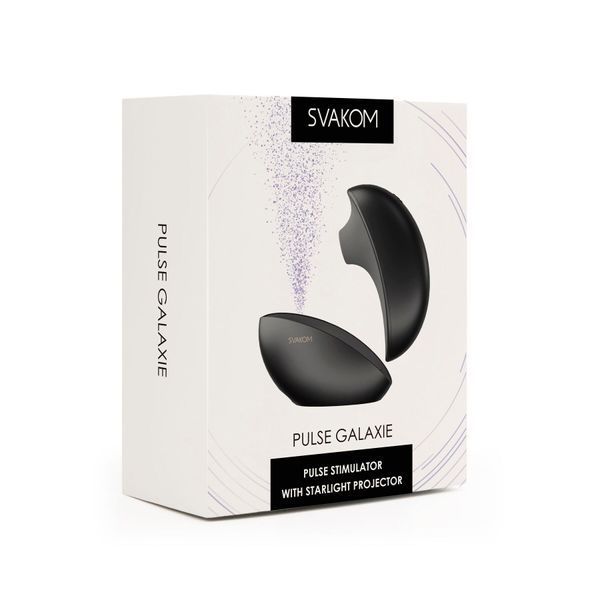 Вакуумний кліторальний смарт-стимулятор Svakom Pulse Galaxie Midnight Black, проєктор зоряного неба SO9678 фото