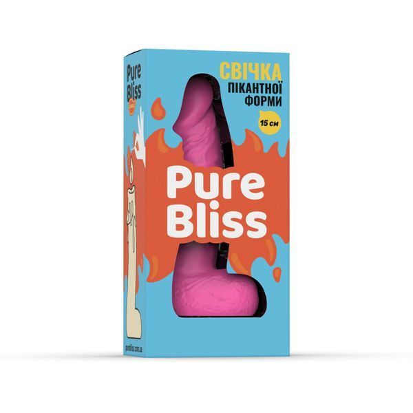 Свічка у вигляді члена Pure Bliss MINI Pink 15 см SX1645 фото