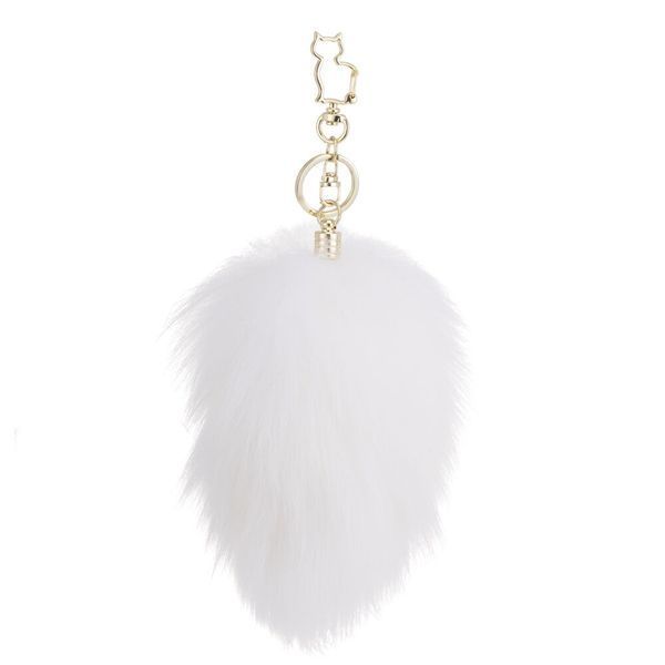 Металева анальна пробка &mdash; кролячий хвіст LOCKINK SEVANDA White Bunny-Tail Anal Pear-shape Plug SX0868 фото
