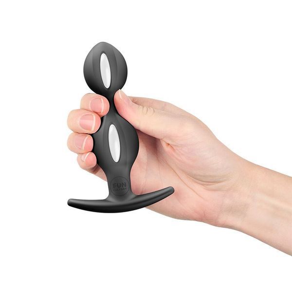 Анальні кульки Fun Factory B BALLS DUO Black, ефект вібрації, діаметр 3,2 та 3,6 см SX3689 фото
