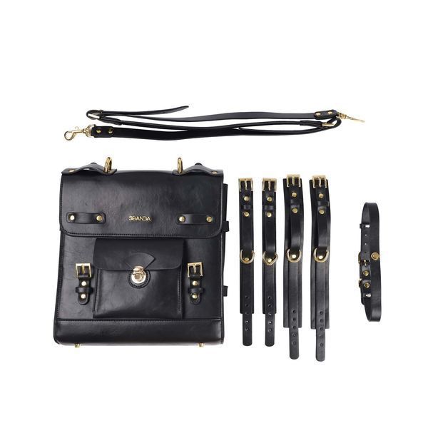 Сумка-трансформер для зберігання секс-іграшок LOCKINK Detachable JK Bag, чорна, ПВХ SX0862 фото