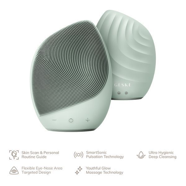 Електронна ультразвукова щітка для обличчя GESKE Sonic Facial Brush 5в1 green HB0074 фото