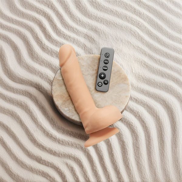 Фалоімітатор з вібрацією і ротацією Strap-On-Me Rotating & Vibrating Realistic Dildo - L - Vanilla SX3504 фото