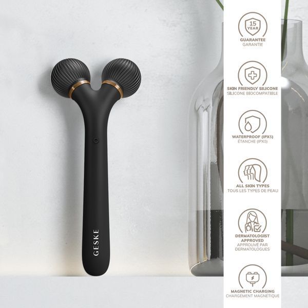 Електронний ультразвуковий ролик для обличчя GESKE Sonic Facial Roller 4в1 gray HB0174 фото