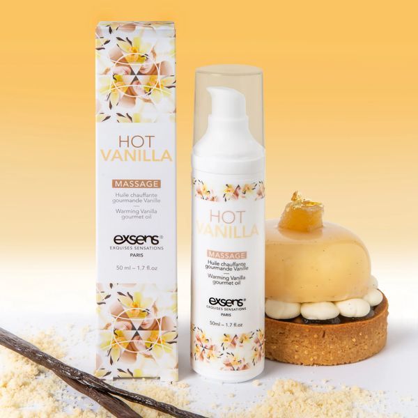 Масажна олія EXSENS Hot Vanilla 50мл розігріває, без цукру, без парабенів, їстівна SO2357 фото