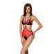 Напівпрозоре боді з мереживом Passion PEONIA BODY L/XL red SO8460 фото 1