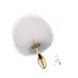 Металева анальна пробка &mdash; кролячий хвіст LOCKINK SEVANDA White Bunny-Tail Anal Pear-shape Plug SX0868 фото 1