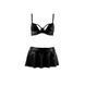 Комплект білизни під латекс Passion DEBY SET S/M, black, ліф, мініспідничка, стрінги PS25702 фото 3