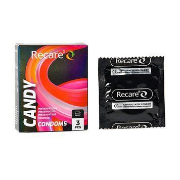 Презервативи Holographic Recare Delay Candy Condoms 3 шт, пролонгувальний ефект, цукерковий аромат SX3330 фото