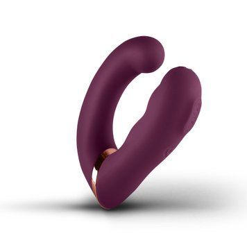 Подвійний вібратор Rocks Off Gemini Burgundy, 2 мотори, по 10 режимів, змінне положення ручки SX2425 фото