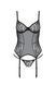 Корсет Passion LEAFA CORSET black S/M, м'які чашки, затискачі для панчіх, стрінги в комплекті SX0504 фото 3