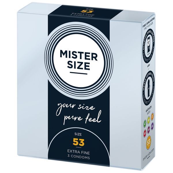 Розпродаж!!! Презервативи Mister Size - pure feel - 53 (3 шт) (термін 05.2026) SO8034-R фото
