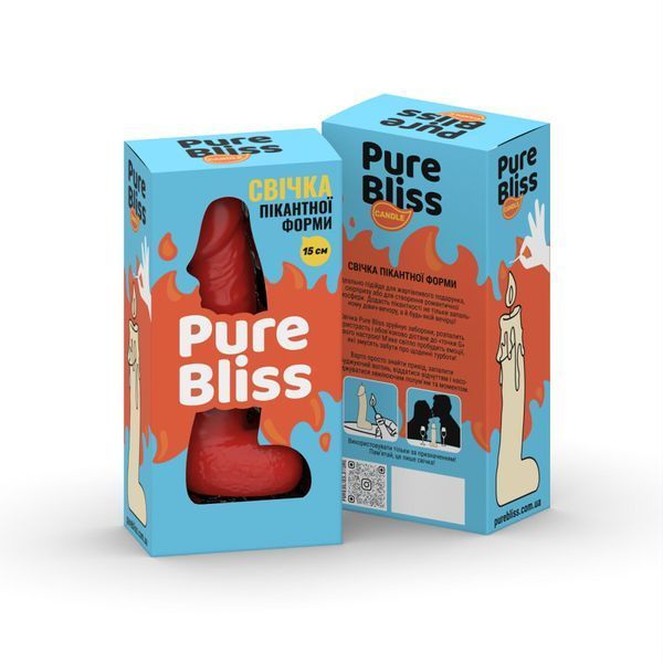 Свічка у вигляді члена Pure Bliss MINI Red 15 см SX1646 фото