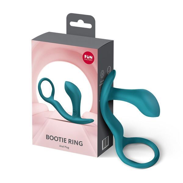 Анальна пробка з ерекційним кільцем Fun Factory BOOTIE RING Bottle Green SX3690 фото