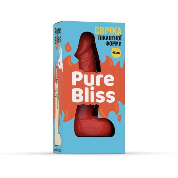 Свічка у вигляді члена Pure Bliss MINI Red 15 см SX1646 фото