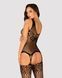 Бодістокінг Obsessive Bodystocking G323 XL/XXL black, малюнок бджоли та метелика SO7244 фото 2