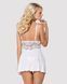 Сатиновий пеньюар з мереживом Obsessive 810-BAB-2 babydoll & thong L/XL, білий, пеньюар, танга SO7155 фото 2