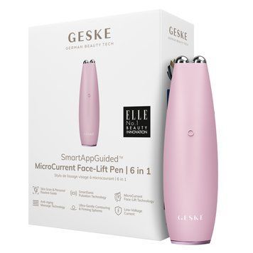 Мікрострумова ручка для підтяжки шкіри обличчя GESKE MicroCurrent Face-Lift Pen 6в1 pink HB0126 фото