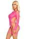 Бодістокінг Leg Avenue Fishnet Garter Harness and Teddy One Size Neon Pink SX2770 фото 3