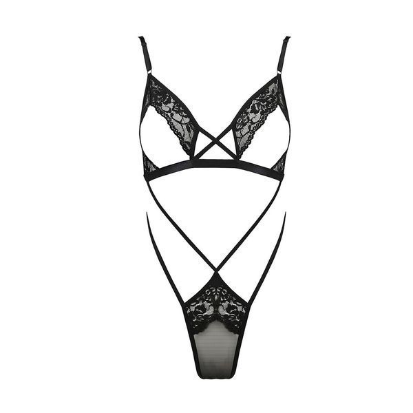 Боді монокіні з відкритими грудьми Passion DIABOLINA BODY L/XL, black PS25801 фото