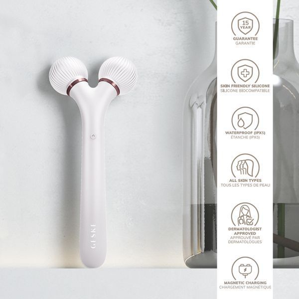 Електронний ультразвуковий ролик для обличчя GESKE Sonic Facial Roller 4в1 starlight HB0176 фото