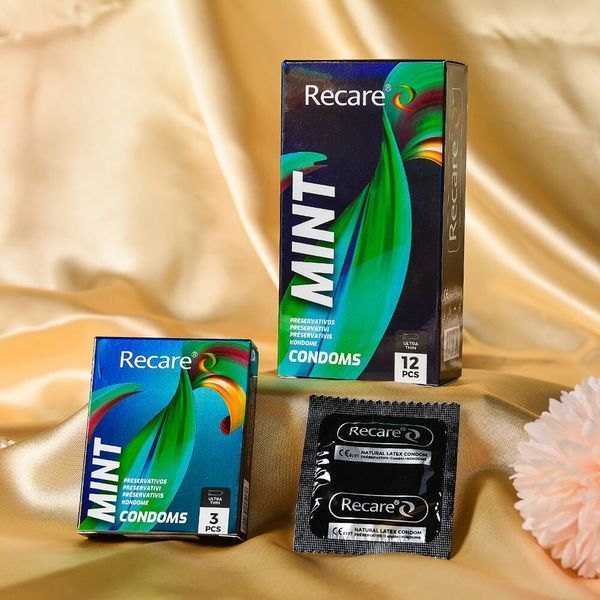 Презервативи Holographic Recare Ultra Thin Mint Condoms 3шт, ультратонкі, аромат: м'ята SX3331 фото