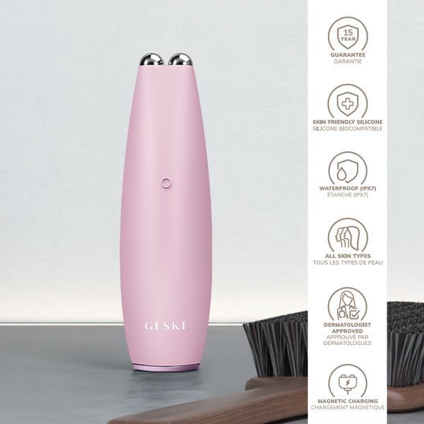 Мікрострумова ручка для підтяжки шкіри обличчя GESKE MicroCurrent Face-Lift Pen 6в1 pink HB0126 фото