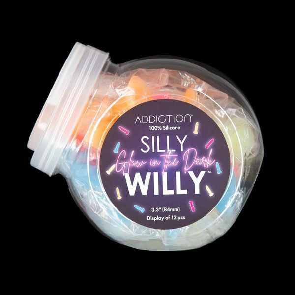 Набір фалоімітаторів ADDICTION Silly Willy Glow in the Dark, 4 кольори, 12 шт, світяться в темряві SX0540 фото