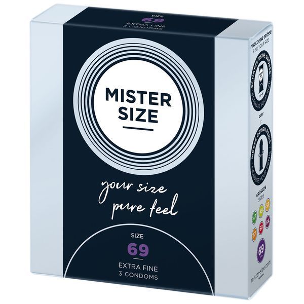 Розпродаж!!! Презервативи Mister Size - pure feel - 69 (3 condoms) (термін 04.2026) SO8038-R фото
