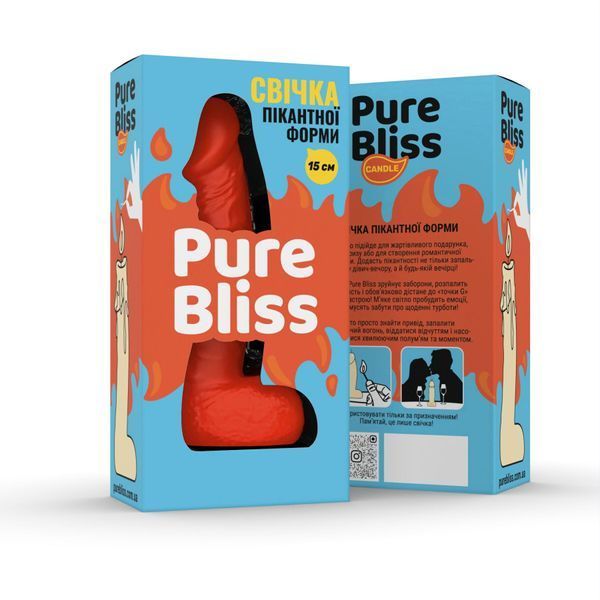 Свічка у вигляді члена Pure Bliss MINI Orange 15 см SX1647 фото