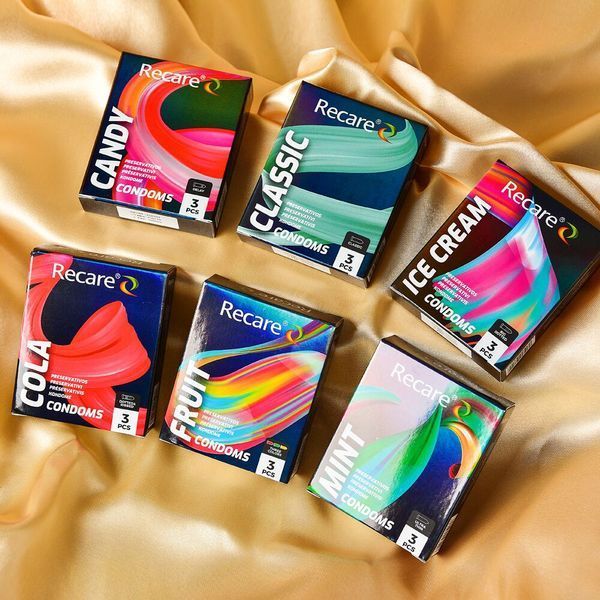Презервативи Holographic Recare Ultra Thin Mint Condoms 3шт, ультратонкі, аромат: м'ята SX3331 фото