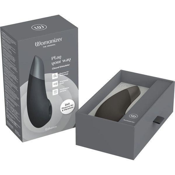 Вакуумний кліторальний стимулятор Womanizer Enhance Black (м'ята упаковка!!!) SX2519-R фото