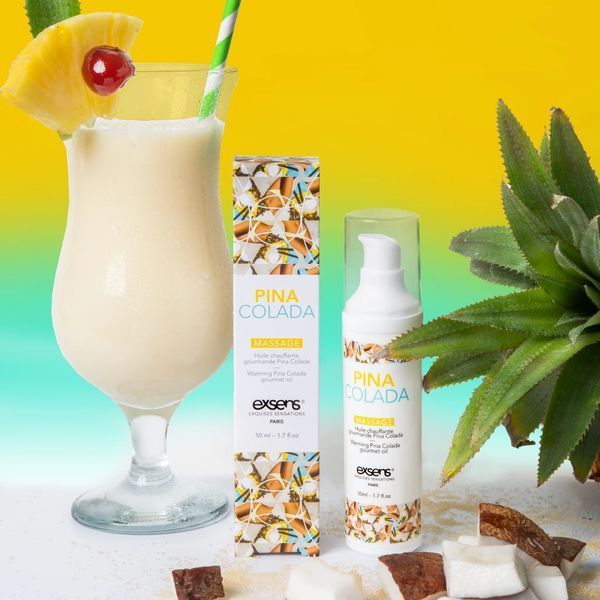 Масажна олія EXSENS Pina Colada 50мл розігріває, без цукру, без парабенів, їстівна SO2360 фото