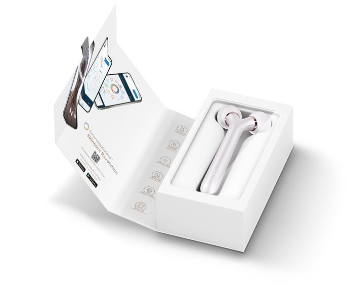 Електронний ультразвуковий ролик для обличчя GESKE Sonic Facial Roller 4в1 starlight HB0176 фото