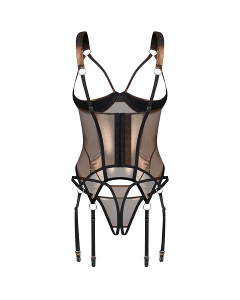 Корсет Obsessive Soranna cupless corset & crotchless thong S/M SX3622 фото
