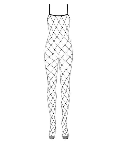 Бодістокінг з великим вічком і відкритими грудьми Obsessive Bodystocking N102 S/M/L, чорний SO7251 фото