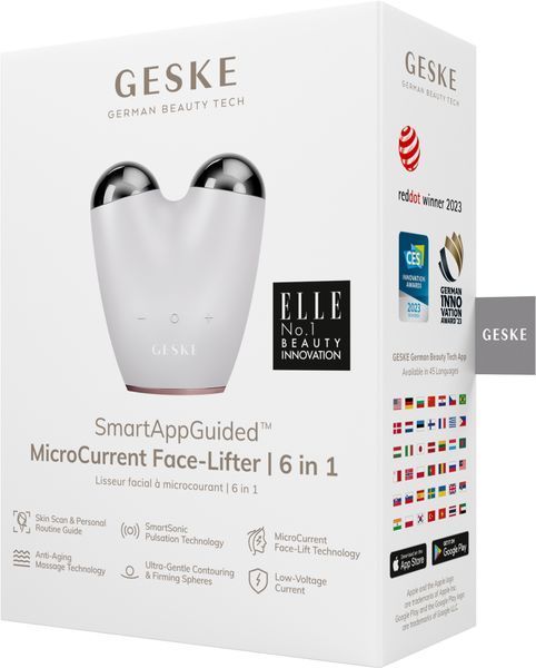 Мікрострумовий підтягувач шкіри обличчя GESKE MicroCurrent Face-Lifter 6в1 starlight HB0132 фото